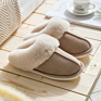 Leather Plush Cotton Slippers Home Autumn and Lovers Warm Thick Wool Men's and Women's Slippers