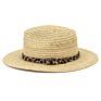 Leisure Men Women Sun Leopard Belt Decoration Panama Jazz Hat Handmade Natural Raffia Grass Straw Fedoras Hat