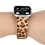 Leopard Print Rubber Watch Band Silicone Loop Color Watch Strap Pattern Silicone Sport Wristbands for Apple Watch 7 6 5