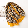 Leopard Scarf with Yellow Edge Women's Accessories