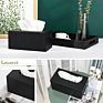 Lewondr Rectangular Pu Leather Tissue Box Cover Holder for For Countertop Bedroom Bathroom Car Office