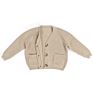 Light Khaki Warm Soft Spring Autumn Sales Girls Sweater with Buttons and Pocket Kids Chunky Knit Cardigan Girls Sweater