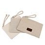 Logo Cotton Canvas Jute Makeup Cosmetic Zipper Pouch Bag Natural Jacquard Cotton Jute Fabric Organizer Bags for Phone