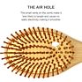 Logo Natural Bamboo Bristles Paddle Hairbrush Oval Cushion Bamboo Hair Brush for Massaging Scalp & Detangling All Hair Types