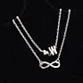 Love 26 Letter Alloy Anklets Multilayer 2Pcs/Set Ornaments Personality Heart Chain Infinity Anklet