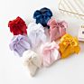 Lovely Baby Infant Girls Socks Kids Pure Color Pink Red Yellow Mesh Ruffle Socks Cute Bow Knot Short Socks