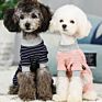 Lovely Striped Dog Four Leg Clothes Autumn Pet Clothes Small Xl Xxl Dog Clothing with Heart Stripe