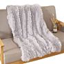 Lowest Price Super Cozy Wool Blanket Plaid Chunk Knit Faux Fur Throw Blanket Bed Mink Fleece
