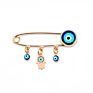 Lucky Eye Blue Turkish Evil Eye Brooch Pin for Women Men Dropping Oil Flower Crown Star Hamsa Hand Charm Jewelry