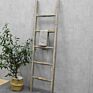 Luckywind Design Gery Wall-Leaning Rustic Farmhouse Wood Blanket Ladder