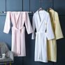 Luxury Cotton Waffle Bath Robe Hotel Bathrobe 100% Cotton Kimono Robe Unisex