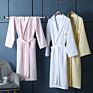 Luxury Cotton Waffle Bath Robe Hotel Bathrobe 100% Cotton Kimono Robe Unisex
