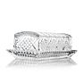 Luxury Embossed Designs Glass Butter Dish with Lid Butter Jar Gift Box Small Moq