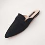 Luxury Leather Ladies Slippers Women's Comfy Slipper Peep Toe Buckle Low Heel Beach Lady Slide Mule Sandal