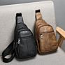 Luxury Pu Leather Chest Backpack Crossbody Sling Bag for Men