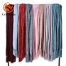 Luxury Soft Solid Color Sofa Hand Made Woven Chenille Blanket with Tassels