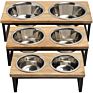 Luxury Stainless Steel Elevated Dogs Food Bowl Copper Slow Feeder Dog Water Bowl Stand Cute Raised Dog Feeding Bowl