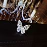 Luxury Women Finger Jewelry Statement Zircon Large Hollow Out Butterfly Shaped Open Adjustable Ring