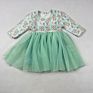 Lz Children Pink Rainbow Printing Tutu Dress for Kid Valentines Day Longsleeve Baby Girl Dress Party Dresses