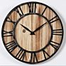 Made Rustic Whitewashed Wood and Metal Retro Wall Clocks for Home Decoration