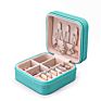 Makeup Leather Jewelry Travel Display Case Organizer Mirror Storage Box with Zipper Portable Jewellery Bracelet Ring Box