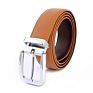 Man Adjustable Alloy Buckle 3.5Cm Leather Belt