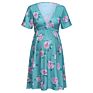 Maternity Dresses V-Neck Print Dress Short Sleeve Knee Length for Pregnant Women Maternity Clothing Breastfeeding