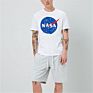 Men Personalized Oversized 100% Cotton Spaceman Tee round Neck Eco Friendly Nasa Logo Graphic T Shirt