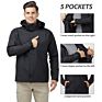 Men's Lightweight Waterproof Rain Jacket with Hood Black Rain Shell Windbreaker for Outdoor Hiking Camping Travel