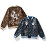 Mens Motorbike Style Embroidery Leopard Print Flannel Varsity Bape Couple Sherpa Bomber Jacket