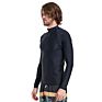 Men's Sun Protection Diving Long Sleeved Swimsuit Surf Lycra Shirt Rashguard Slim Cut Wetsuit Surfing Shirt Black