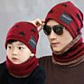 Men's Woolen Hats for Autumn and Warm Knitted Parent-Child Hat Bib Suits Warm Hats