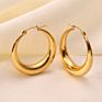 Micci Pvd 18K Gold Plated Stainless Steel Jewelry Statement Hollow Out Big Large Thick Chunky Hoop Earrings for Women