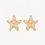Milskye S925 Silver Jewelry for Party 18K Yellow Gold Plated Starfish Earrings