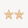 Milskye S925 Silver Jewelry for Party 18K Yellow Gold Plated Starfish Earrings