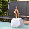 Mini Table Top Ethanol Fireplace Indoo Portable Fire Pit Bowl Cement Firepot