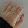 Minimalist Titanium Steel Geometric Three Layers Band Rings 18K Real Gold Plated Triple Wire Finger Rings