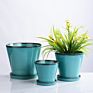 Modern 3 Set Planter Stand Plant Pots round Flower Plant Ceramic Tray for Indoor Outdoor Potted Home Decor Flower Stand