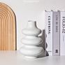 Modern Handmade Porcelain White Ceramic round Special Shaped Vase Big Table Top Flower Vase