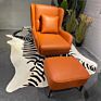 Modern Mid Century Leather Chaise Lounge Sofa Chair Armchair Accent Reclining Leisure Chair Office Living Room Chairs Furniture