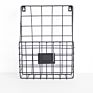 Modern Style Bookcase Wood Book Shelves Vintage Black and White Mesh Wall Mounted Metal Magazine Rack File Holder