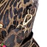 Monogrammed Wide Strap Backpack Leopard Pu Leather Backpack for Women