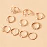 Moon Stars 10 Piece Set Gold Plating Ring Set Rings Jewelry Women