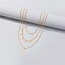 Multi-Layer Necklace Jewelry Simple Star Tassel Moon Crescent Stacking Necklace Female