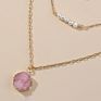 Multi-Layer Pendant Necklace Women Jewelry Personality Creativity Natural Freshwater Pearl Resin Imitation Natural Stone