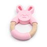 Mzl Cartoon Image Organic Silicone Bunny Teethers with Wood Ring