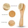 Natural Bamboo Cleaning Face Brush with 100% Boar Bristle Wood Face Cleansing Brush