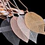 Natural Genuine Leaf Specimen Pendant Gold Plated Necklace Sweater Chain Leaf Necklace