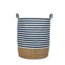 Natural Hamper Rush Grass Storage Basket and Polyester Basket Waterproof Dirty Laundry Bucket Clothes Storage Bask with Handle