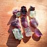 Rainbow  Fluorite Chunks Loose Stone Natural Mineral Stone Beads
